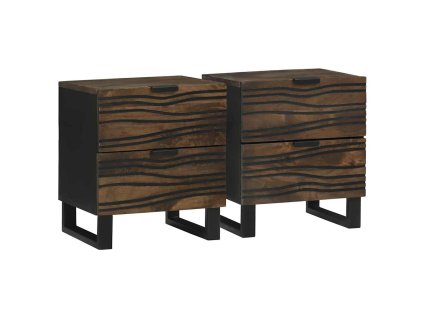 Noční skříňka se zásuvkou 2 pcs Vlašský ořech 40 x 33 x 46 cm