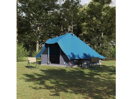 Rodinný tipi stan se střechou Modrý a šedý 358 x 296 x 258 cm