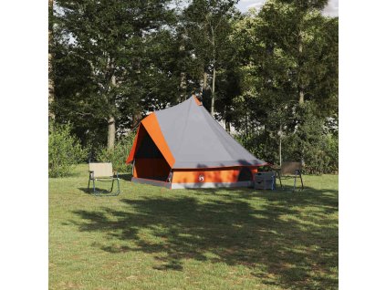Rodinný tipi stan Šedá a oranžová 400 x 346 x 250 cm