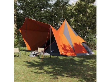 Rodinný tipi stan Šedá a oranžová 510 x 690 x 330 cm