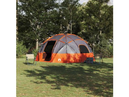 Kempingový stan Šedá a oranžová 475 x 475 x 235 cm Polyester