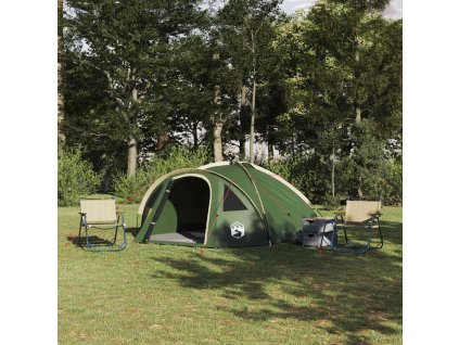Kempingový stan se střechou Zelená 308 x 268 x 130 cm Polyester