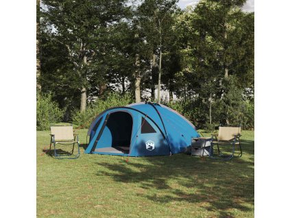 Kempingový stan se střechou Modrá 308 x 268 x 130 cm Polyester
