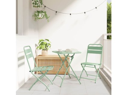 Skládací židle do zahrady 2 pcs Zelená 55 x 56.5 x 91 cm Ocel