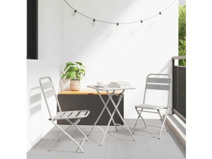 Skládací židle do zahrady 2 pcs Béžová 55 x 56.5 x 91 cm Ocel