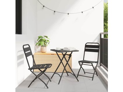 Skládací židle do zahrady 2 pcs Antracit 55 x 56.5 x 91 cm Ocel