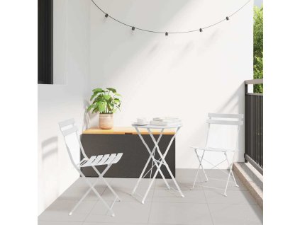 Skládací židle do zahrady 2 pcs Bílá 42 x 46 x 82 cm Ocel