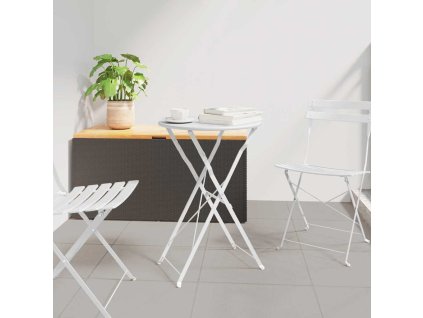 Bistro stolek Bílá Ø50x71 cm Práškově lakovaná ocel