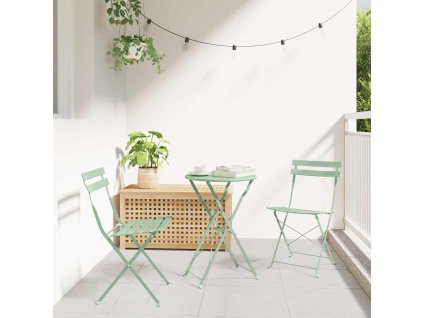 Skladací bistro sada 3 pcs Světle mátová Ocel