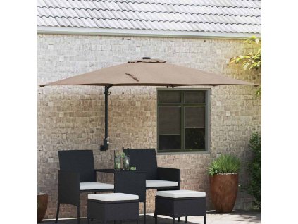 Zahradní slunečník Taupe 248.5 x 247.5 x 160 cm textil