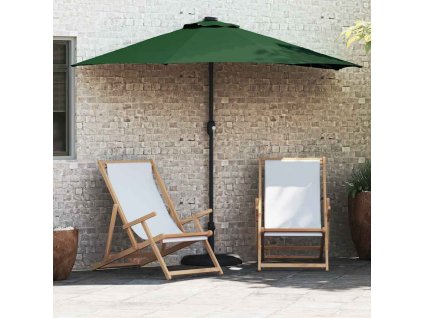 Poloviční zahradní slunečník Zelená 294 x 150 x 224 cm textil