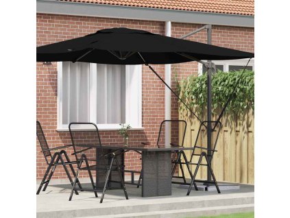 Roma Parasol Černá 286 x 285 x 265 cm Polyester a hliník