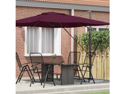 Roma Parasol Červená 286 x 285 x 265 cm Polyester a hliník