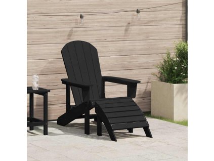 Adirondack židle s polštářem Černá 74 x 82 x 92cm Plast