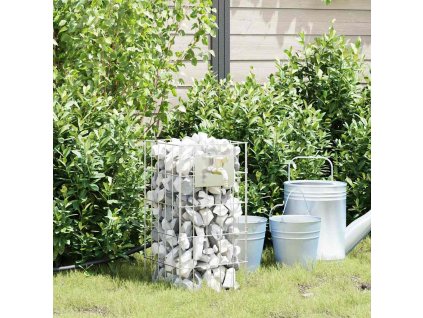 Gabionový sloupec Stříbrná 25 x 25 x 50 cm Nerezová ocel