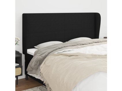 Čelo postele typu ušák černé 183x23x118/128 cm textil