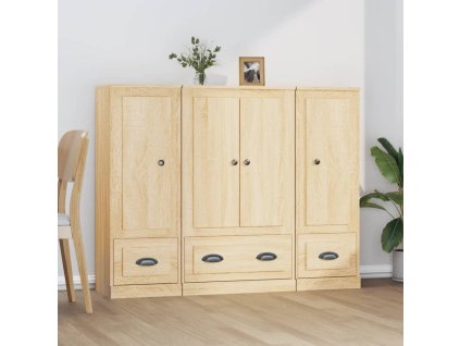 Příborníky 3 ks dub sonoma kompozitní dřevo