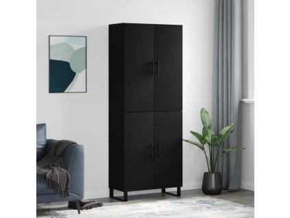 Skříň highboard černá 69,5 x 34 x 180 cm kompozitní dřevo