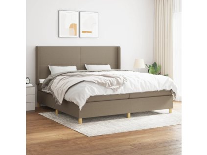Box spring postel s matrací taupe 200x200 cm textil