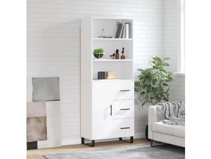 Skříň highboard bílá 69,5 x 34 x 180 cm kompozitní dřevo