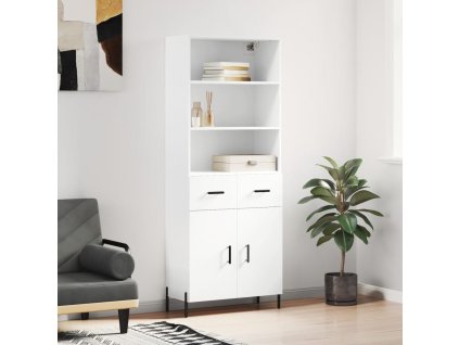 Skříň highboard bílá 69,5 x 34 x 180 cm kompozitní dřevo