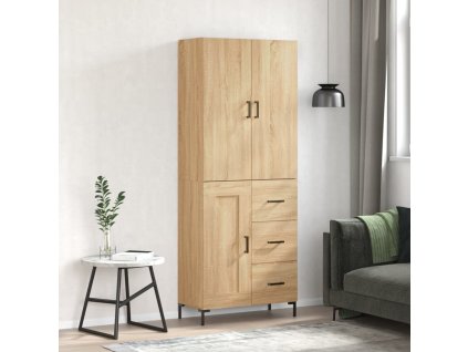 Skříň highboard dub sonoma 69,5 x 34 x 180 cm kompozitní dřevo