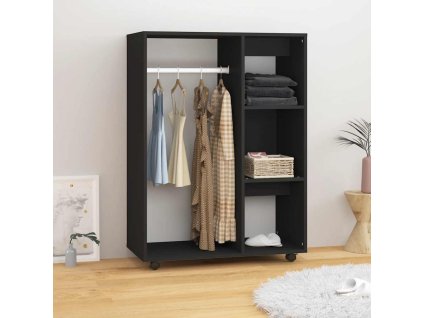 Šatní skříň černá 80 x 40 x 110 cm kompozitní dřevo