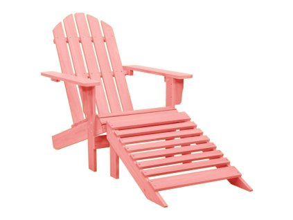 Zahradní židle Adirondack s podnožkou masivní jedle růžová