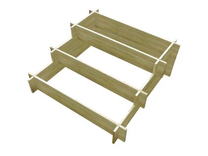 3stupňový truhlík 90 x 90 x 35 cm impregnované dřevo