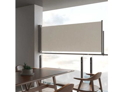 Terasová zatahovací boční markýza 100 x 300 cm krémová