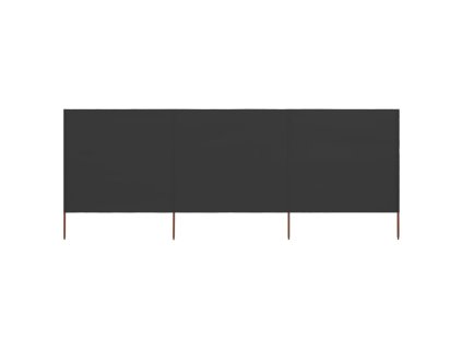 3dílná zástěna proti větru textil 400 x 80 cm antracitová