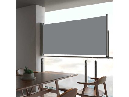 Zatahovací boční markýza / zástěna na terasu 60 x 300 cm šedá