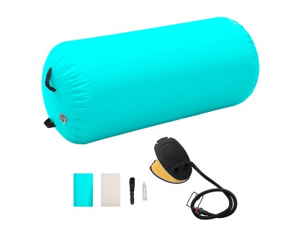 Nafukovací cvičební válec s pumpou 120 x 90 cm PVC zelený