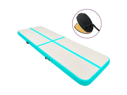 Nafukovací žíněnka s pumpou 300 x 100 x 15 cm PVC zelená