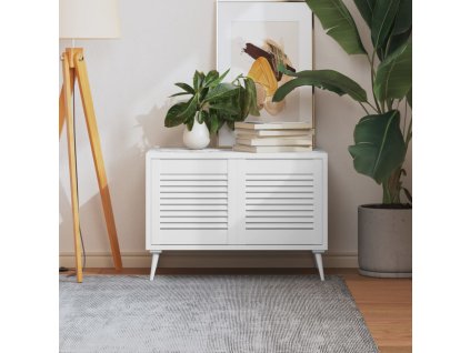 Nábytková dvířka lamelový design 2 ks bílá 39,5x39,4cm borovice