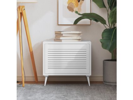 Nábytková dvířka lamelový design bílá 39,5 x 59,4 cm borovice