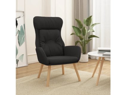 Relaxační křeslo černé textil