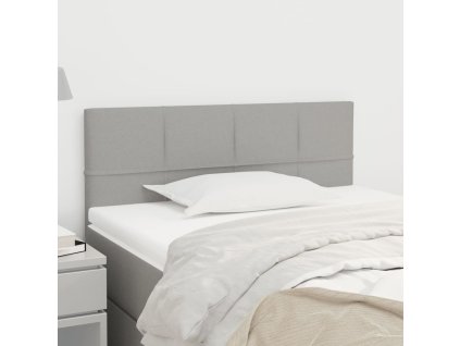 Čelo postele světle šedé 90x5x78/88 cm textil