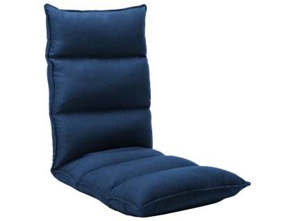 Skládací lenoška na podlahu modrá textil