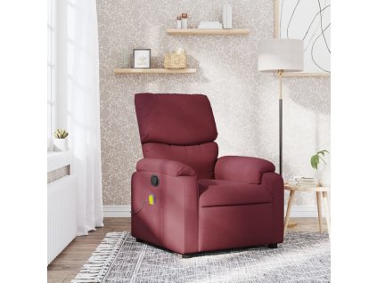 Masážní polohovací křeslo vínové textil