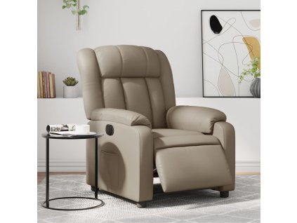 Elektrické polohovací křeslo cappuccino umělá kůže
