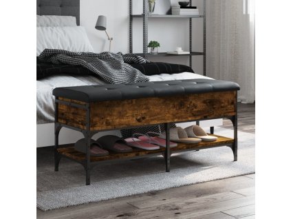 Lavice s botníkem kouřový dub 102 x 42 x 45 cm kompozitní dřevo