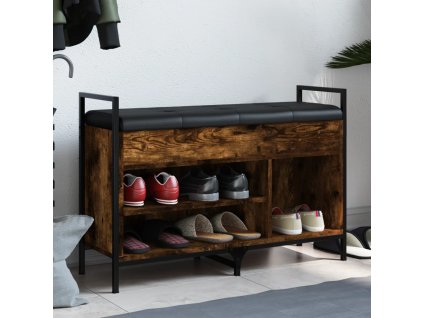 Lavice s botníkem kouřový dub 85,5x32x57,5 cm kompozitní dřevo