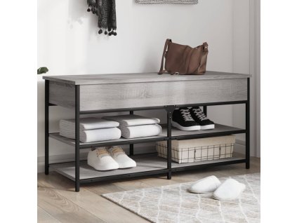Lavice s botníkem šedá sonoma 100x42,5x50 cm kompozitní dřevo