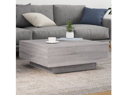 Konferenční stolek s LED osvětlením šedý sonoma 80 x 80 x 31 cm