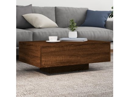 Konferenční stolek s LED osvětlením hnědý dub 85 x 55 x 31 cm