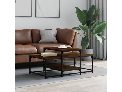 Konferenční stolek hnědý dub 102 x 60 x 45 cm kompozitní dřevo