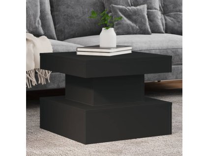 Konferenční stolek s LED osvětlením černý 50 x 50 x 40 cm