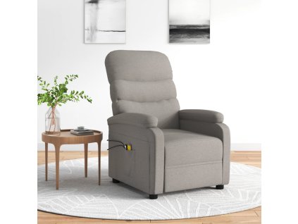 Elektrické masážní křeslo taupe textil