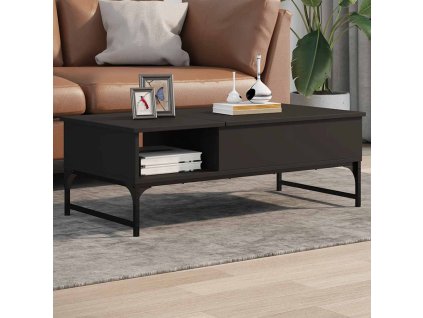Konferenční stolek černý 100x50x35 cm kompozitní dřevo a kov